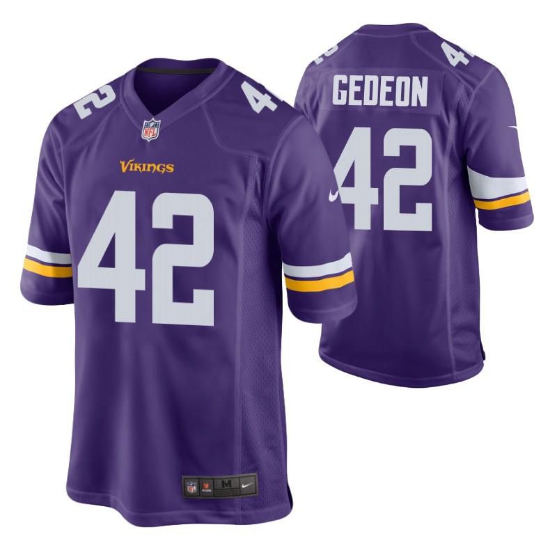Men Minnesota Vikings #42 Ben Gedeon Nike Purple Player Game NFL Jersey